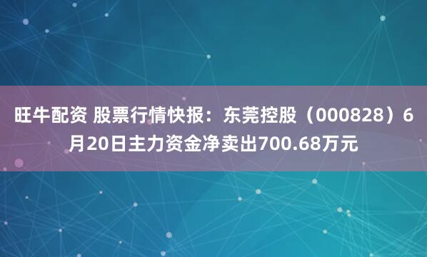 旺牛配资 股票行情快报：东莞控股（000828）6月20日主力资金净卖出700.68万元